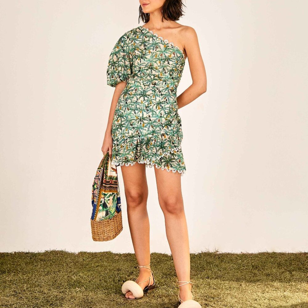 MINI TOUCANS ONE SHOULDER MINI DRESS